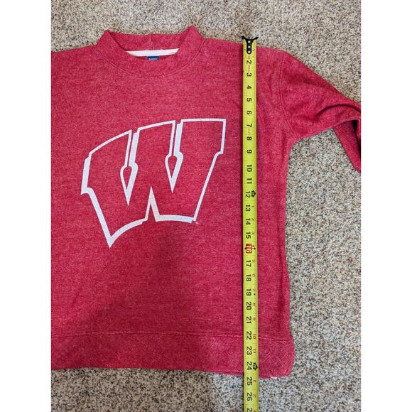 Women's Red Wisconsin Badgers Pullover Knit Sweater Size Small Side Slits - Picture 7 of 9